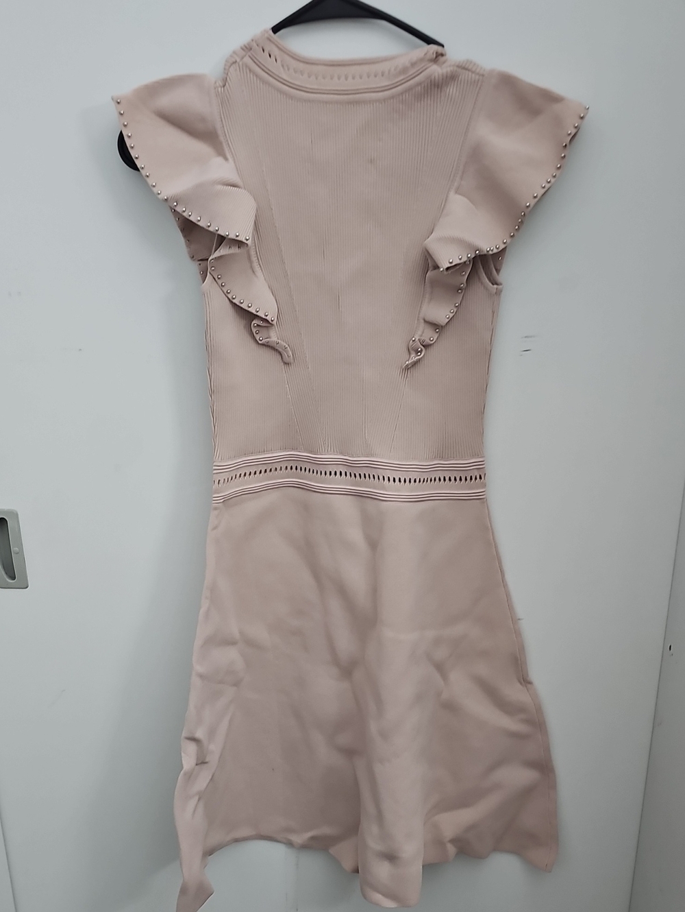 Elegant Ruffle-Trim Women’s Dress in Blush